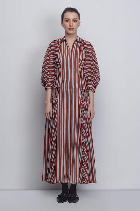 Leh Studios Farah Stripe Print Dress 