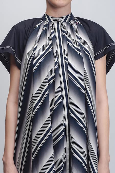 Shop_Leh Studios_Black Cotton High Neck Julia Tent Dress _Online_at_Aza_Fashions