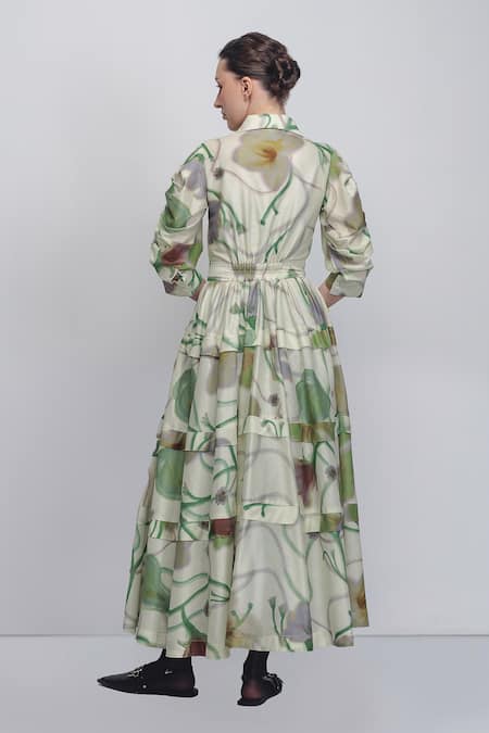 Leh Studios Paron Print Pleated Dress 