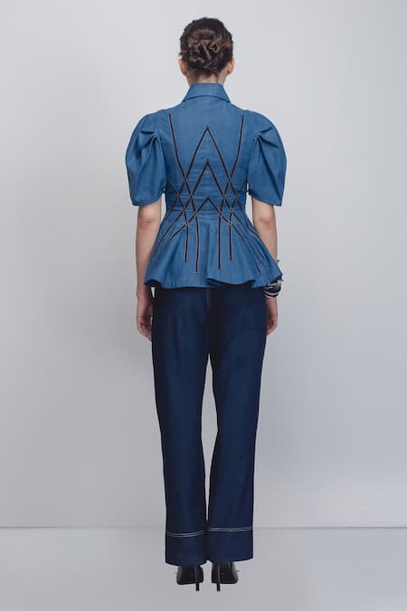 Leh Studios Spirale Denim Top 