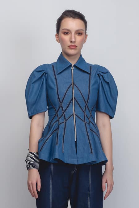 Leh Studios Spirale Denim Top 