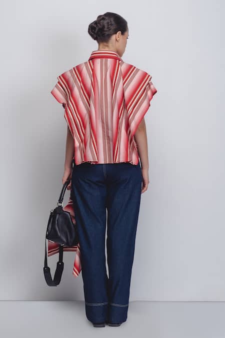 Leh Studios Tako Stripe Print Top 