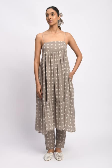 JAYATI GOENKA Strappy Kashish Printed Anarkali & Pant Set 