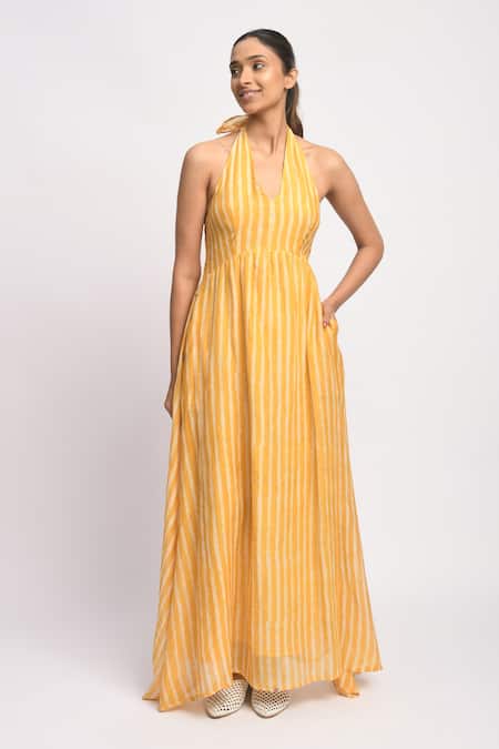 JAYATI GOENKA Sunkissed Halter Neck Dress 