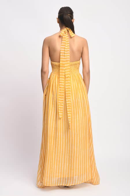 JAYATI GOENKA Sunkissed Halter Neck Dress 