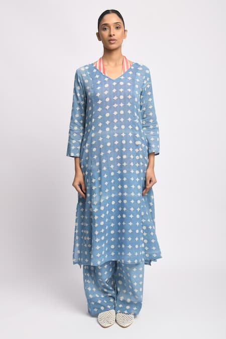 JAYATI GOENKA Sky Printed Kurta & Pant Set 