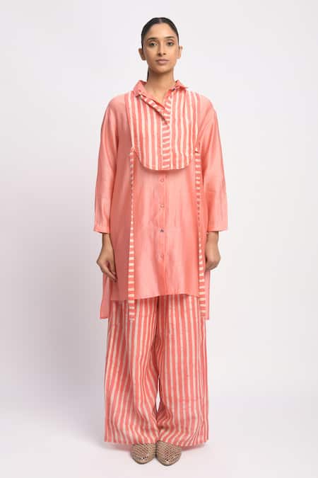 JAYATI GOENKA Pink City Printed Shirt Tunic & Pant Set 