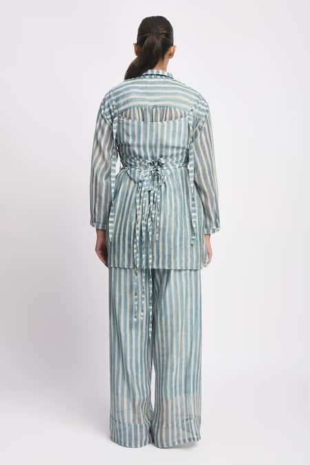 JAYATI GOENKA Sky Stripe Print Shirt & Pant Set 