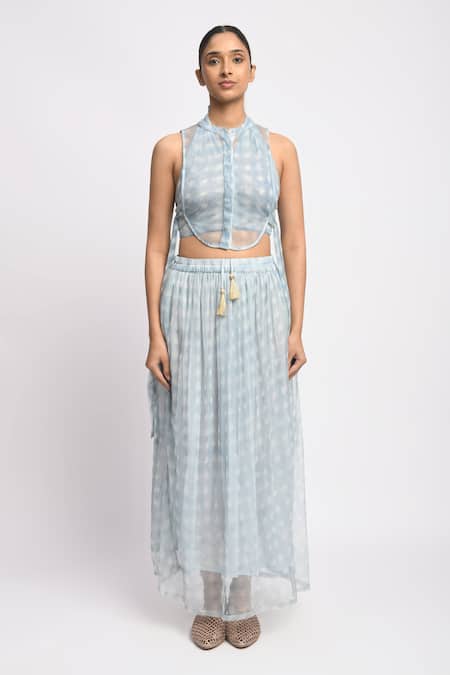 JAYATI GOENKA Sky Veil Cord Printed Skirt Set 