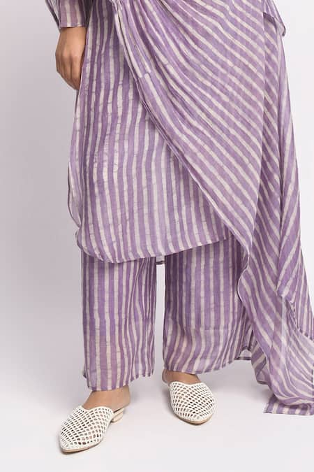 Buy_JAYATI GOENKA_Purple , Silk, Silk, , Printed Kurta Set 