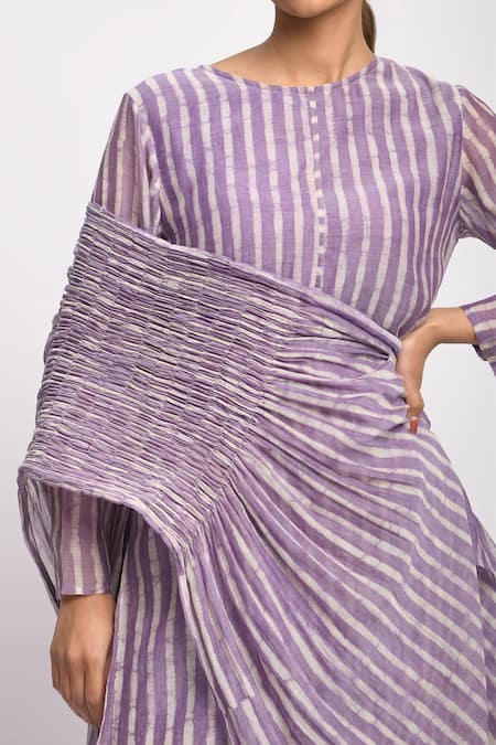 Shop_JAYATI GOENKA_Purple , Silk, Silk, , Printed Kurta Set 