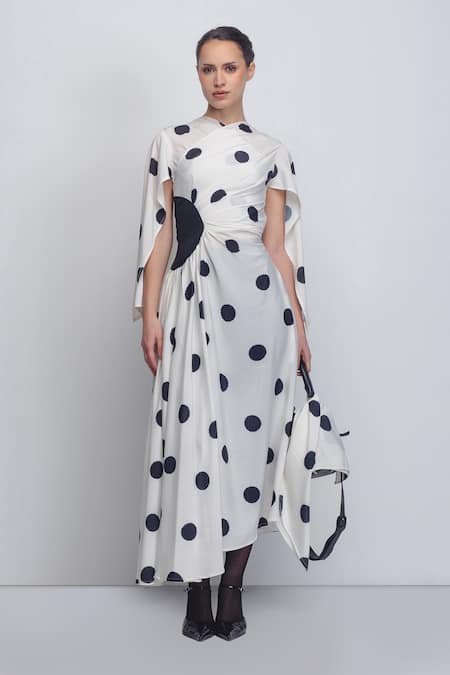 Leh Studios Kaia Printed Draped Dress 