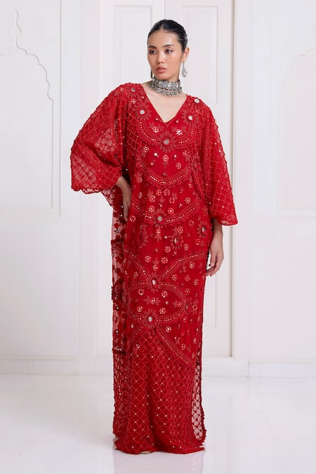 Surily G Net Embroidered Kaftan 