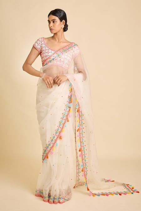 Surily G Tassel Border Saree Set 