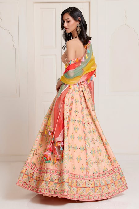 Surily G Mirror Embroidered Lehenga Set 