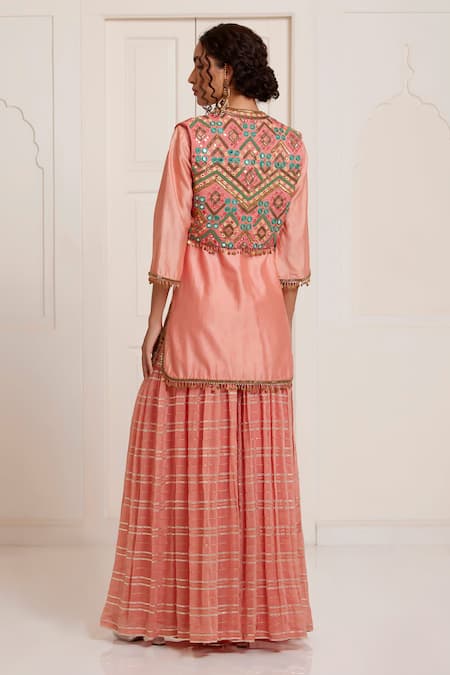 Surily G Chanderi Kurta Set With Jacket 
