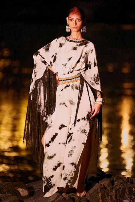 Surily G Butterfly Pure Crepe Jumpsuit & Belt 