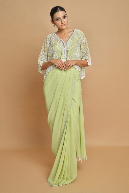 Surily G Net Georgette Saree Set 