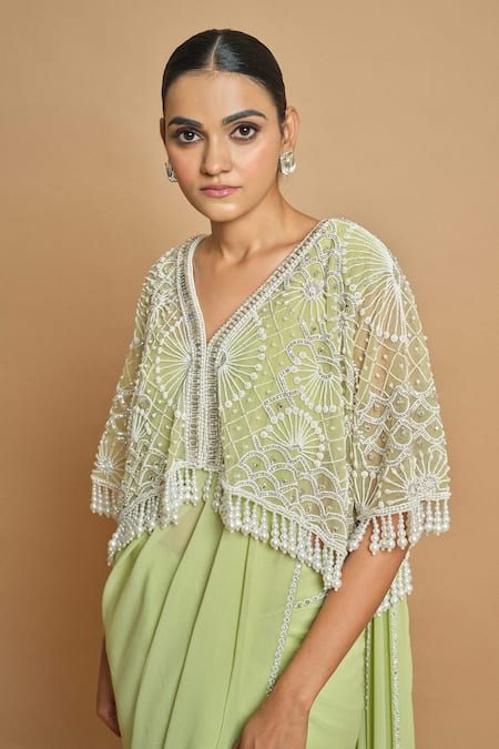 Surily G Net Georgette Saree Set 