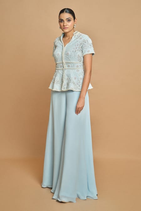 Surily G Embroidered Top & Palazzo Set 