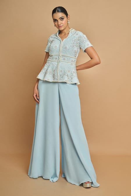 Surily G Embroidered Top & Palazzo Set 