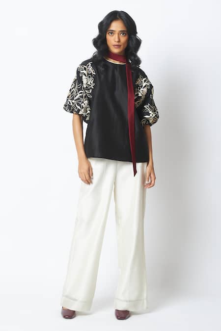 Madder Much Godiva Tendril Embroidered Top & Pant Set 