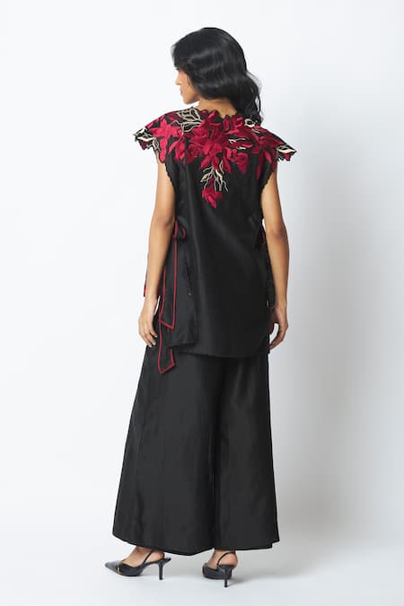 Madder Much Pilar Floating Embroidered Cape & Pant Set 