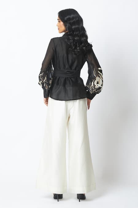 Madder Much Reva Blazer Wrap Top & Wide Legged Pant Set 