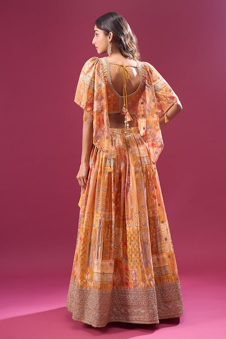 Samyukta Singhania Sunset Hued Printed Lehenga Set 