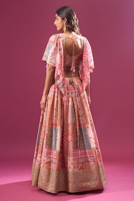 Samyukta Singhania Printed Lehenga Set With Choker Dupatta 