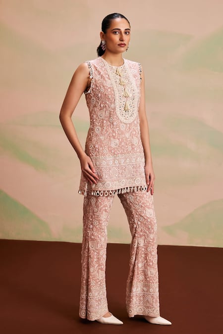 Evra By Nikita Embroidered Kurta & Palazzo Set 