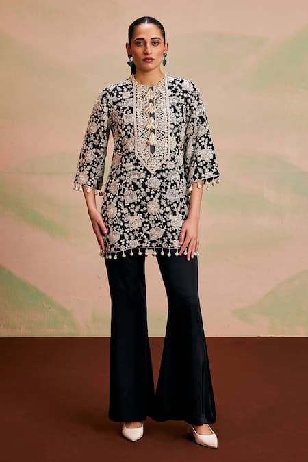 Evra By Nikita Pearl Work Kurta & Palazzo Set 