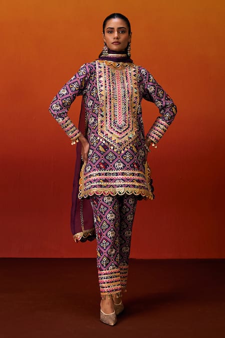 Evra By Nikita Patola Print Cotton Silk Kurta Pant Set 