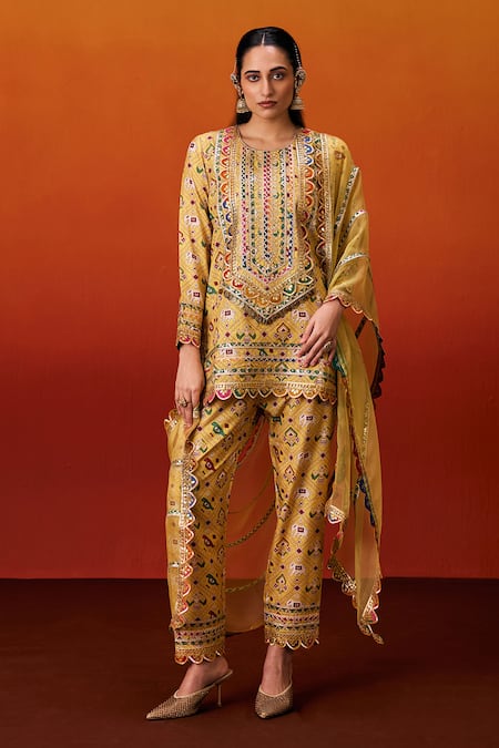 Evra By Nikita Printed Cotton Silk Kurta Set 