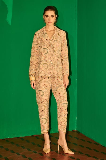 Evra By Nikita Embroidered Blazer & Pant Set 