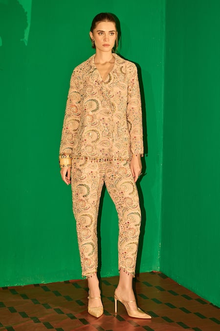 Evra By Nikita Embroidered Blazer & Pant Set 