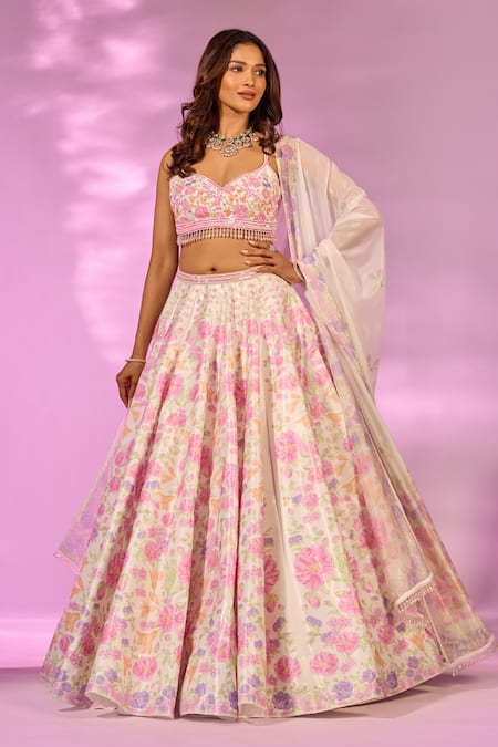 Label Priyanka Kar Floret Print Lehenga Set 