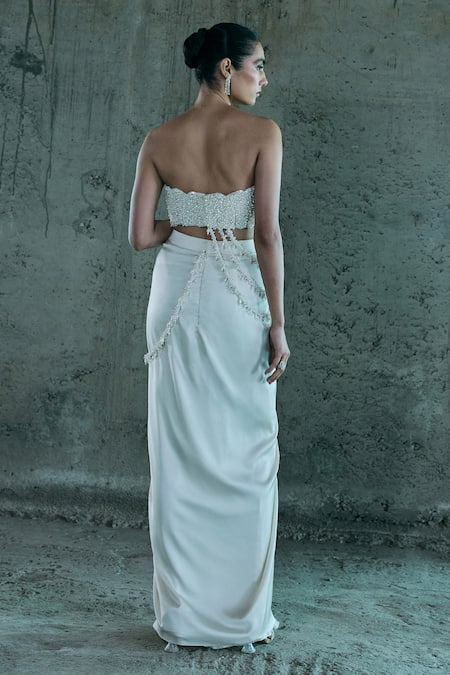 Istya Embellished Cape Skirt Set 