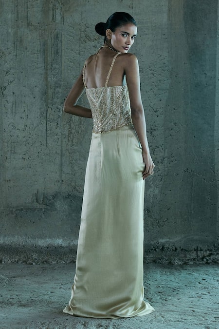 Istya Hand Embellished Top & Skirt Set 