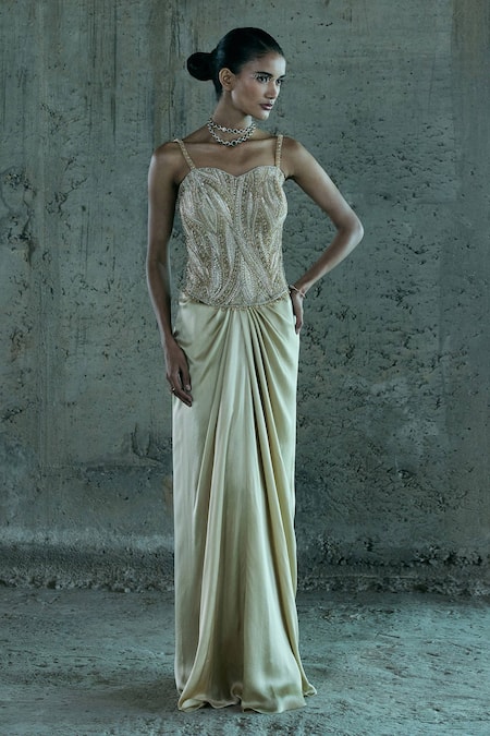 Istya Hand Embellished Top & Skirt Set 