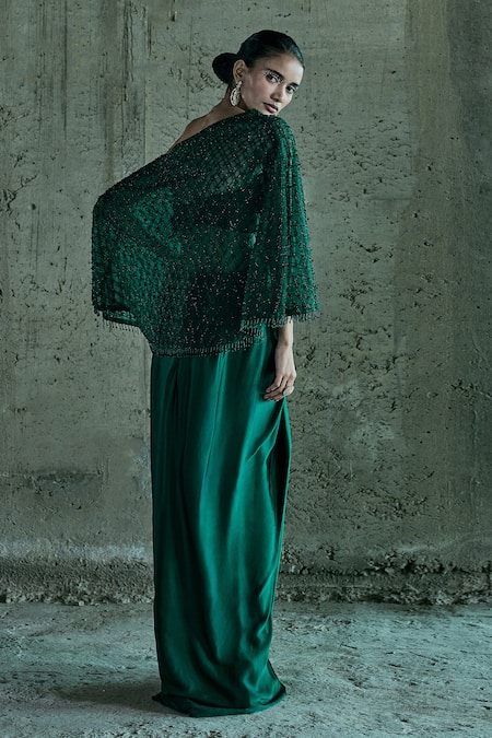 Istya Off Shoulder Cape Skirt Set 