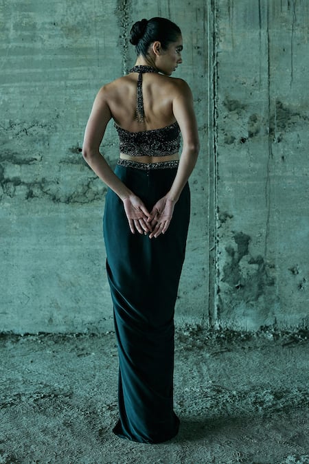 Istya Hand Embellished Top & Skirt Set 