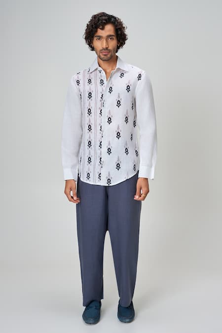 Honey&Me Navy Linen Trouser 