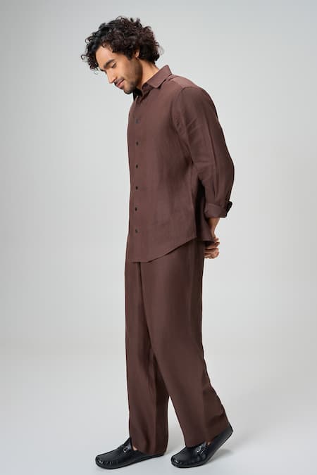 Honey&Me Espresso Linen Trouser 