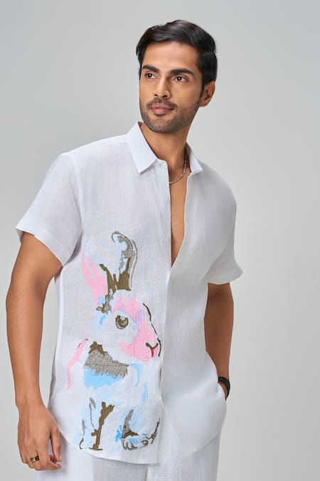 Honey&Me Hand Embroidered Linen Shirt 