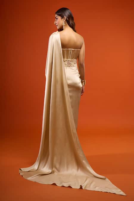 Anamika Khanna Floral Embellished Saree Gown