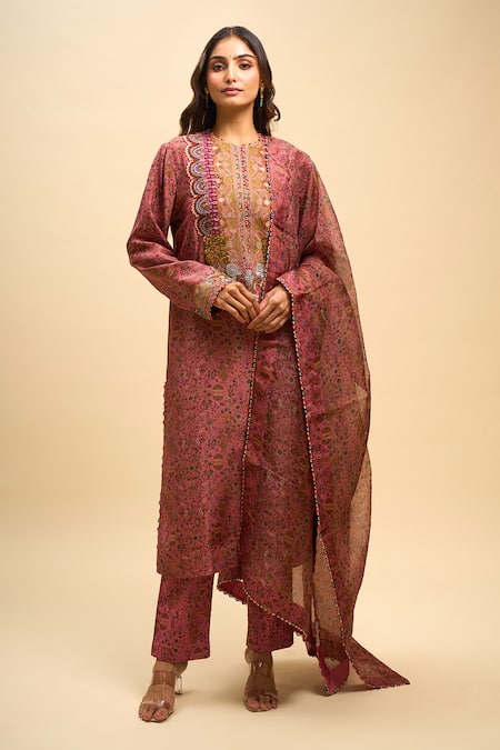 Anamika Khanna Floral Print Kurta Set 