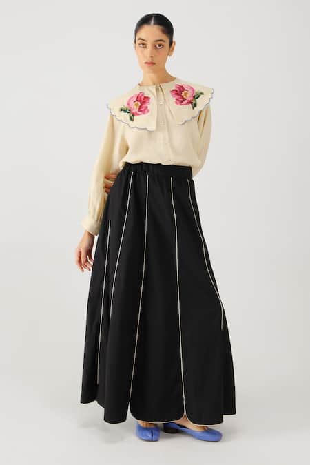 Cord Julia Rose Embroidered Top & Skirt Set 