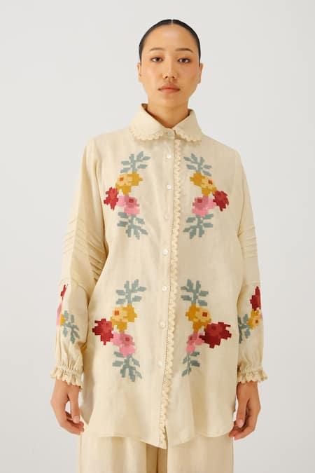 Cord Moira Pixel Embroidered Shirt 