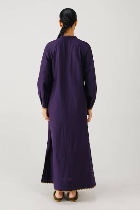 Cord Goa Placement Embroidered Dress 